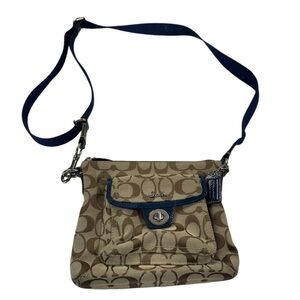 COACH Penelope Signature  Canvas Turnlock Crossbody Bag